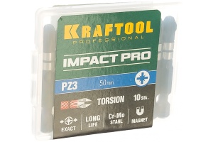   KRAFTOOL Impact Pro, Pozidri,  . E 1/4", PZ3, 50,1, .  . 26193-3-50-S10   